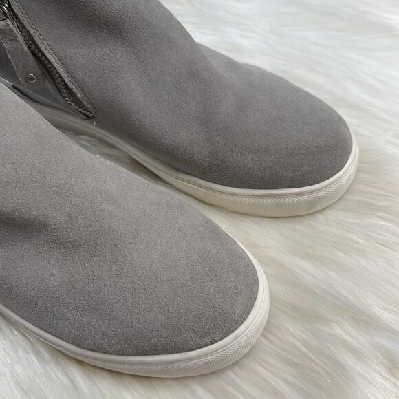 Steve Madden Gray Suede Silya Wedge Sneakers - Picture 2 of 9